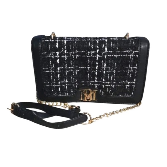 Badgley Mischka Tweed Wool & Vegan Leather Crossbody **HP** - Picture 1 of 9